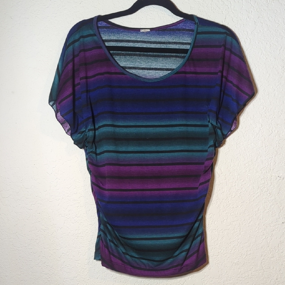 Striped Women's Top in Purple and Blue